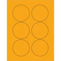 Tape Logic® Fluorescent Circle Laser Labels, 3", Fluorescent Orange, 600/Case
