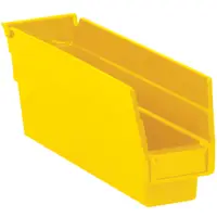 Plastic Shelf Bin Boxes, 11 5/8" x 2 3/4" x 4", Yellow, 36/Case