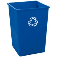 Rubbermaid® Square Recycling Container, 35 Gallon, 19 1/2" x 19 1/2" x 27 7/8", Blue, 1/Each