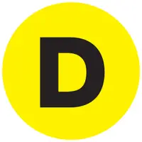 Tape Logic® Letter Labels, "D", 2" Circle, Fluorescent Yellow, 500/Roll