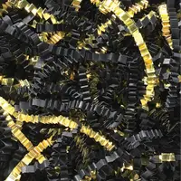 Crinkle Paper, 10 lb., Black/Gold, 1/Case