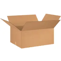 Corrugated Boxes, 26" x 20" x 12", Kraft, 15/Bundle; 150/Skid
