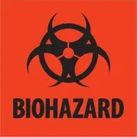 Tape Logic® Labels, "Biohazard", 4" x 4", Fluorescent Red, 500/Roll