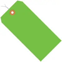 Shipping Tags, Pre-Wired, 13 Pt., 8" x 4", Green 500/Case