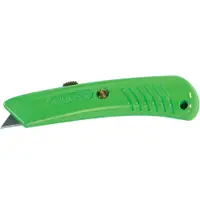 Safety Grip Utility Knife, Neon Green, 10/Case