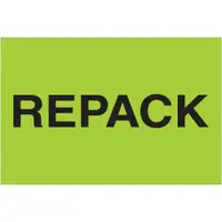 Tape Logic® Labels, "Repack", 2 x 3", Fluorescent Green, 500/Roll