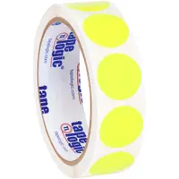 Tape Logic® Inventory Circle Labels, 1", Fluorescent Yellow, 500/Roll