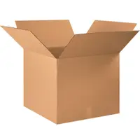 Corrugated Boxes, 22" x 22" x 18", Kraft, 10/Bundle; 150/Skid