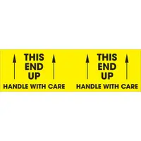 Tape Logic® Labels, "This End Up - Handle With Care", 3" x 10", Fluorescent Yellow, 500/Roll