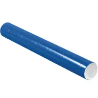 Mailing Tubes with Caps, 3" x 24", Blue, 24/Case