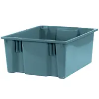 Stack & Nest Containers, 20 7/8" x 18 1/4" x 9 7/8", Gray, 3/Case