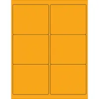Tape Logic® Rectangle Laser Labels, 4" x 3 1/3", Fluorescent Orange, 600/Case