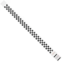 Tyvek® Wristbands, 3/4" x 10", Checkerboard, Black/White, 500/Case
