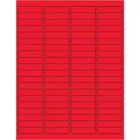 Tape Logic® Rectangle Laser Labels, 1 15/16" x 1/2", Fluorescent Red, 8000/Case