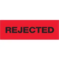 Tape Logic® Pre-Printed Carton Sealing Tape, "Rejected", 2.2 Mil, 2" x 55 yds., Black/Red, 36/Case