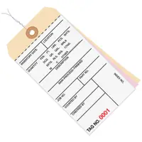 Inventory Tags, 3 Part Carbonless #8, Pre-Wired, (0001-0499), 6 1/4" x 3 1/8", White/Manila, 500/Case