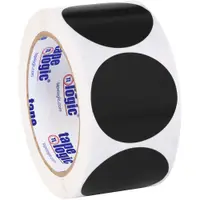 Tape Logic® Inventory Circle Labels, 2", Black, 500/Roll