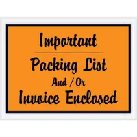 Tape Logic® "Important Packing List And/Or Invoice Enclosed" Envelopes, 4 1/2" x 6", Orange, 1000/Case