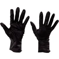 Nitrile Gloves with Beaded Cuff, Medium, Black, 100/Case