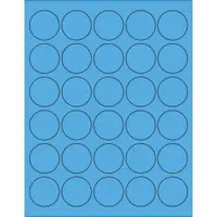 1 1/2" Fluorescent Blue Circle Laser Labels 100 SHEETS