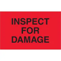 Tape Logic® Labels, "Inspect For Damage", 1 1/4" x 2", Fluorescent Red, 500/Roll