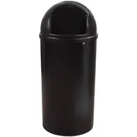 Rubbermaid® Marshal® Domed Trash Can, 25 Gallon, 42" x 18", Black, 1/Each