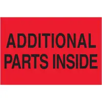 Tape Logic® Labels, "Additional Parts Inside", 2 x 3", Fluorescent Red, 500/Roll