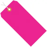 Shipping Tags, Pre-Strung, 13 Pt., 5 1/4" x 2 5/8", Fluorescent Pink, 1000/Case