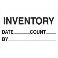 Tape Logic® Labels, "Inventory - Date - Count - By", 1 1/4" x 2", Black/White, 500/Roll