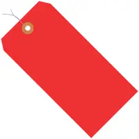 Shipping Tags, Pre-Wired, 13 Pt., 6 1/4" x 3 1/8", Red, 1000/Case