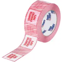Tape Logic® Security Tape, "Tamper Evident", 2.5 Mil, 3" x 110 yds, Red/White, 24/Case