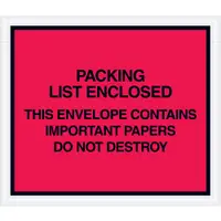 Tape Logic® "Important Papers Enclosed" Envelopes, 7" x 6", Red, 1000/Case