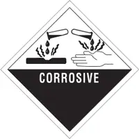 Tape Logic® Labels, "Corrosive", 4" x 4, Black/White, 500/Roll