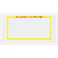 Tape Logic® "Hazardous Waste" Document Envelopes, 5 1/2" x 10", Yellow, 1000/Case