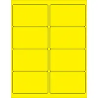 Tape Logic® Rectangle Laser Labels, 4" x 2 1/2", Fluorescent Yellow, 800/Case