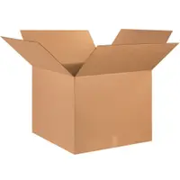 Corrugated Boxes, 25" x 25" x 20", Kraft, 10/Bundle; 120/Skid