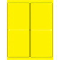 Tape Logic® Rectangle Laser Labels, 4" x 5", Fluorescent Yellow, 400/Case