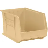 Plastic Stack & Hang Bin Boxes, 10 3/4" x 8 1/4" x 7, Ivory, 6/Case