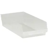 Plastic Shelf Bins, 17 7/8" x 8 3/8" x 4", Clear, 10/Case