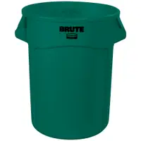 Rubbermaid® Brute® Trash Can, 32 Gallon, 28" x 22", Green, 1/Each