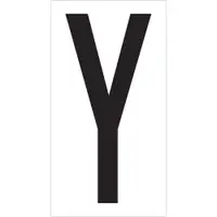 Vinyl Warehouse Letter Labels, "Y", 3 1/2", Black/White, 50/Case