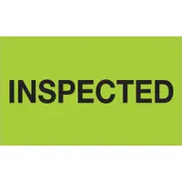 Tape Logic® Labels, "Inspected", 3" x 5", Fluorescent Green, 500/Roll