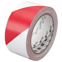 3M™ 767 Striped Vinyl Tape, 5.0 Mil, 2" x 36 yds., Red/White, 24/Case