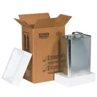F-Style Shipper Kit, 1 - 1 Gallon, 8 3/16" x 5 11/16" x 12 3/8", Kraft, 1/Each; 90/Skid