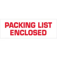 Tape Logic® Pre-Printed Carton Sealing Tape, "Packing List Enclosed", 2.2 Mil, 2" x 55 yds., Red/White, 36/Case