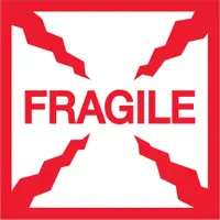 Tape Logic® Labels, "Fragile", 2" x 2", Red/White, 500/Roll