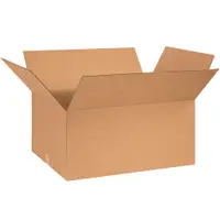 Corrugated Boxes, 26" x 18" x 12", Kraft, 15/Bundle; 120/Skid