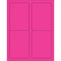 Tape Logic® Rectangle Laser Labels, 3 1/2" x 5", Fluorescent Pink, 400/Case