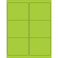 Tape Logic® Rectangle Laser Labels, 4" x 3 1/3", Fluorescent Green, 600/Case