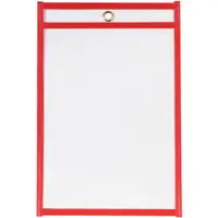 Stitched Job Ticket Holders Short Side Opening, 6" x 9", Red, 25/Case